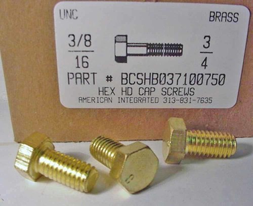 3/8-16X3/4 HEX HEAD CAP SCREW BRASS
