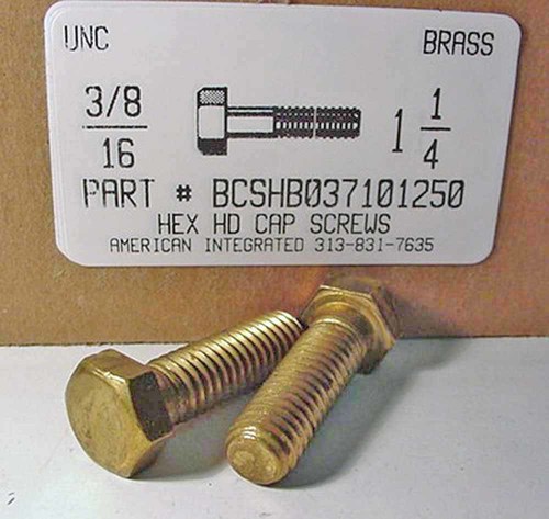 3/8-16X1-1/4 HEX HEAD CAP SCREW BRASS