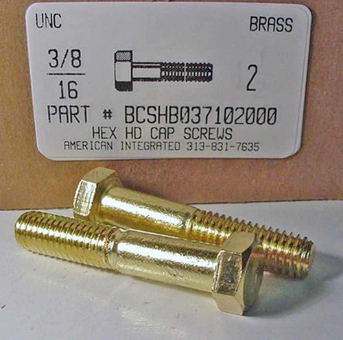 3/8-16X2 HEX HEAD CAP SCREW BRASS
