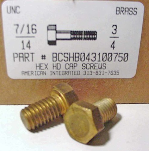 7/16-14X3/4 HEX HEAD CAP SCREW BRASS (DISCONTINUED)