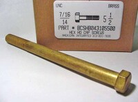 7/16-14X5-1/2 HEX HEAD CAP SCREW BRASS (DISCONTINUED)