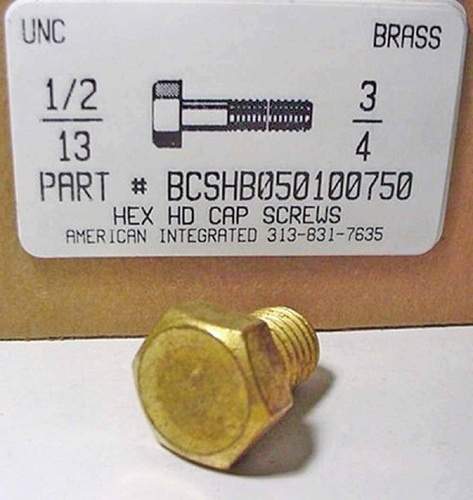 1/2-13X3/4 HEX HEAD CAP SCREW BRASS