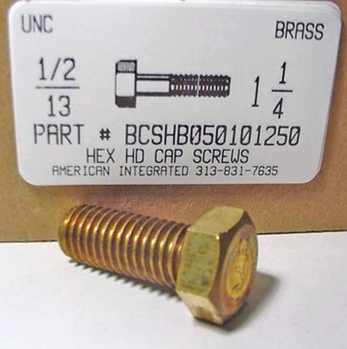 1/2-13X1-1/4 HEX HEAD CAP SCREW BRASS