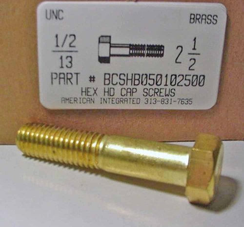 1/2-13X2-1/2 HEX HEAD CAP SCREW BRASS