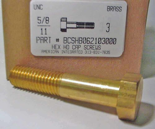 5/8-11X3 HEX HEAD CAP SCREW BRASS