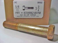 5/8-11X3-3/4 HEX HEAD CAP SCREW BRASS