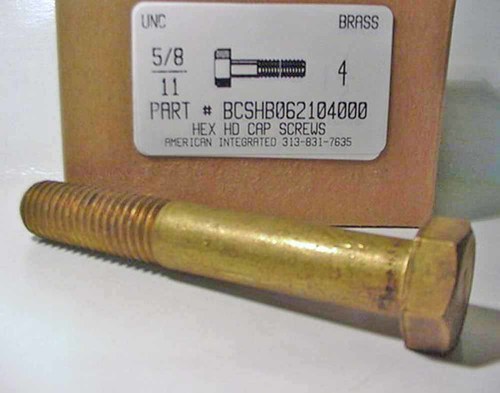 5/8-11X4 HEX HEAD CAP SCREW BRASS
