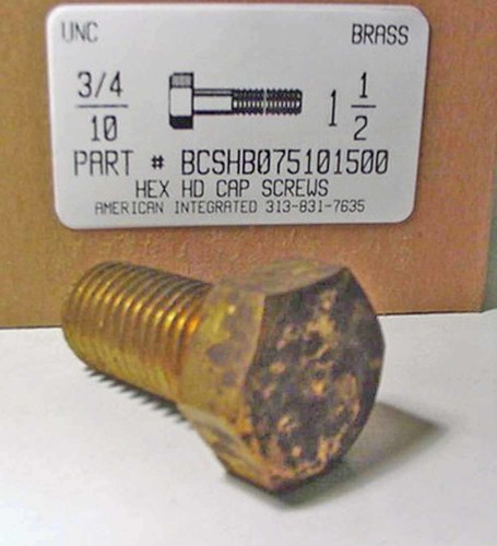 3/4-10X1-1/2 HEX HEAD CAP SCREW BRASS