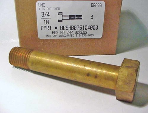 3/4-10X4 HEX HEAD CAP SCREW BRASS