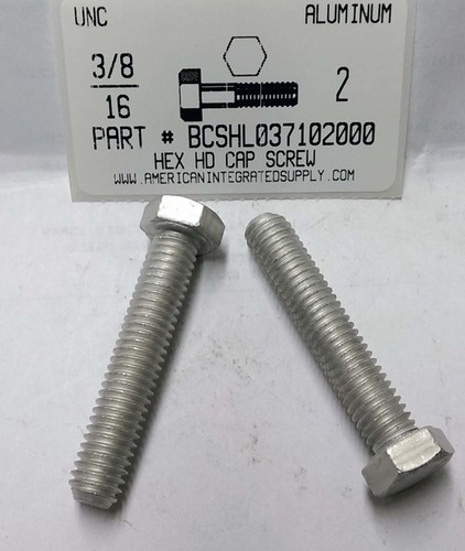 3/8-16X2 HEX HEAD CAP SCREW FULL THREAD 2024T4 ALUMINUM