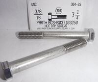 3/8-16X3-1/4 HEX HEAD CAP SCREW 304 STAINLESS STEEL