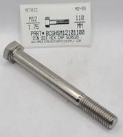 M12-1.75X110mm HEX HEAD CAP A2 STAINLESS STEEL D931