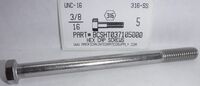 3/8-16X5 HEX HEAD CAP SCREW 316 STAINLESS STEEL