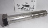 3/4-10X4-1/4 HEX HEAD CAP SCREW 316 STAINLESS STEEL