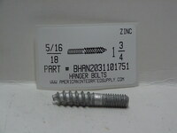 5/16-18X1-3/4 HANGER BOLT STEEL ZINC PLATED