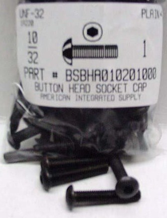 #10-32X1 BUTTON HEAD SOCKET CAP SCREW ALLOY STEEL BLACK