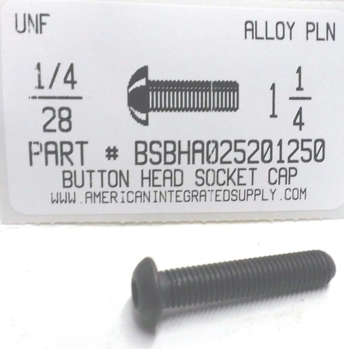 1/4-28 x 3/4 Tamperproof Button Cap Screws Stainless