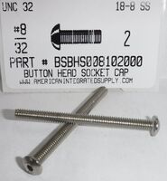 #8-32X2 BUTTON HEAD SOCKET CAP SCREW 18-8 STAINLESS STEEL