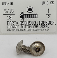 5/16-18X1/2 FLANGED BUTTON HEAD SOCKET CAP SCREW 18-8 STAINLESS STEEL