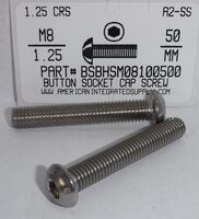 M8-1.25X50MM BUTTON HEAD SOCKET CAP SCREW A2 STAINLESS STEEL D7380