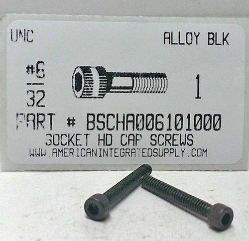 #6-32X1 SOCKET HEAD CAP SCREW ALLOY STEEL BLACK