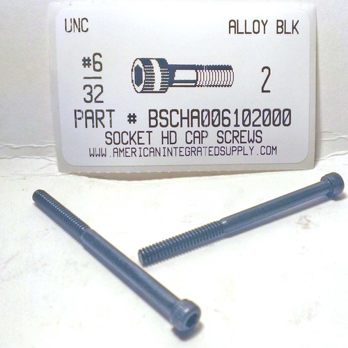 #6-32X2 SOCKET HEAD CAP SCREW ALLOY STEEL BLACK
