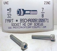#8-32X7/8 SOCKET HEAD CAP SCREW ALLOY STEEL ZINC PLATED