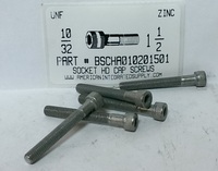 #10-32X1-1/2 SOCKET HEAD CAP SCREW ALLOY STEEL ZINC PLATED