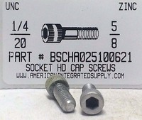 1/4-20X5/8 SOCKET HEAD CAP SCREW ALLOY STEEL ZINC PLATED