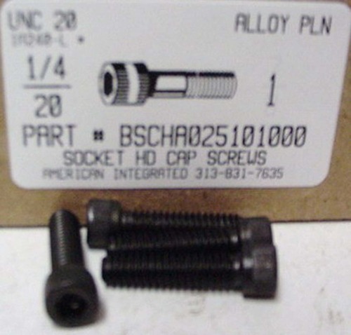 1/4-20X1 SOCKET HEAD CAP SCREW ALLOY STEEL BLACK