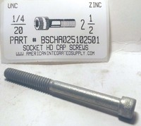 1/4-20X2-1/2 SOCKET HEAD CAP SCREW ALLOY STEEL ZINC PLATED