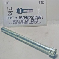 1/4-20X3 SOCKET HEAD CAP SCREW ALLOY STEEL ZINC PLATED