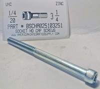 1/4-20X3-1/4 SOCKET HEAD CAP SCREW ALLOY STEEL ZINC PLATED (DISCONTINUED)