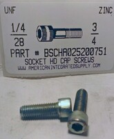 1/4-28X3/4 SOCKET HEAD CAP SCREW ALLOY STEEL ZINC PLATED