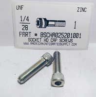 1/4-28X1 SOCKET HEAD CAP SCREW ALLOY STEEL ZINC PLATED
