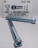 5/16-18X2-1/4 SOCKET HEAD CAP SCREW ALLOY STEEL ZINC PLATED