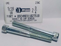 5/16-18X2-3/4 SOCKET HEAD CAP SCREW ALLOY STEEL ZINC PLATED