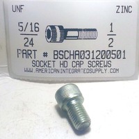 5/16-24X1/2 SOCKET HEAD CAP SCREW ALLOY STEEL ZINC PLATED (DISCONTINUED)
