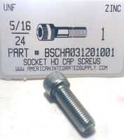 5/16-24X1 SOCKET HEAD CAP SCREW ALLOY STEEL ZINC PLATED (DISCONTINUED)