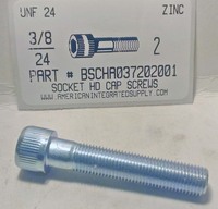 3/8-24X2 SOCKET HEAD CAP SCREW ALLOY STEEL ZINC PLATED