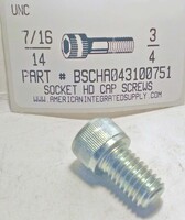 7/16-14X3/4 SOCKET HEAD CAP SCREW ALLOY STEEL ZINC PLATED (DISCONTINUED)