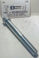 7/16-14X3-1/2 SOCKET HEAD CAP SCREW ALLOY STEEL ZINC PLATED (DISCONTINUED)
