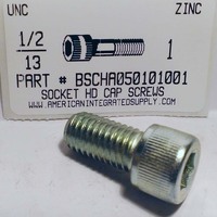 1/2-13X1 SOCKET HEAD CAP SCREW ALLOY STEEL  ZINC PLATED