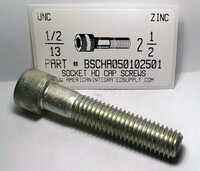 1/2-13X2-1/2 SOCKET HEAD CAP SCREW ALLOY STEEL ZINC PLATED