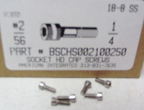 #2-56X1/4 SOCKET HEAD CAP SCREW 18-8 STAINLESS STEEL