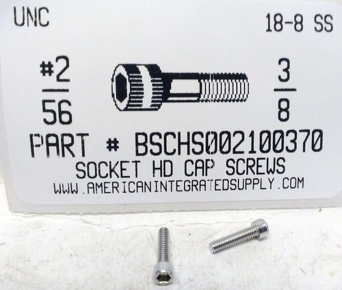 #2-56X3/8 SOCKET HEAD CAP SCREW 18-8 STAINLESS STEEL