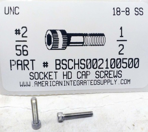 #2-56X1/2 SOCKET HEAD CAP SCREW 18-8 STAINLESS STEEL