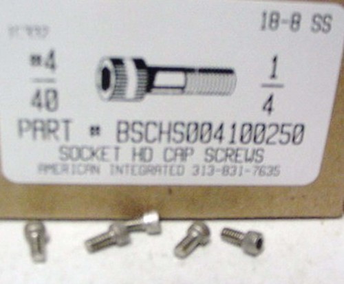 #4-40X1/4 SOCKET HEAD CAP SCREW 18-8 STAINLESS STEEL
