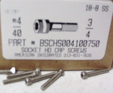 #4-40X3/4 SOCKET HEAD CAP SCREW 18-8 STAINLESS STEEL