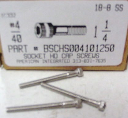#4-40X1-1/4 SOCKET HEAD CAP SCREW 18-8 STAINLESS STEEL